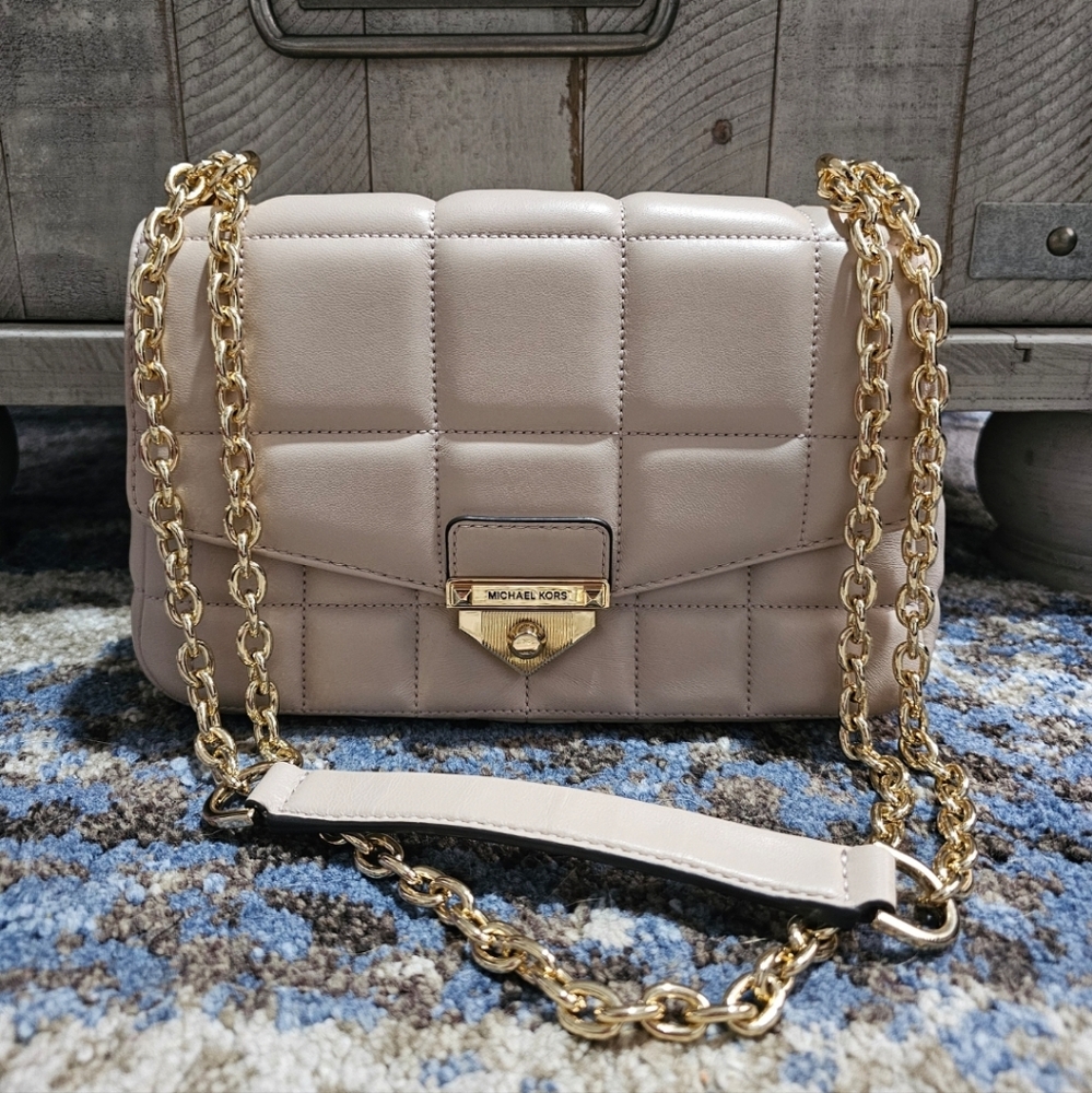 Michael Kors Soft Pink Quilted Chain Shoulder Bag